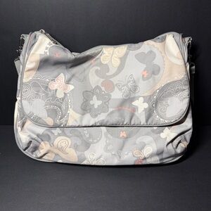 Lesportsac Women's Gray Paisley Crossbody Shoulder Bag - Neutral butterfly